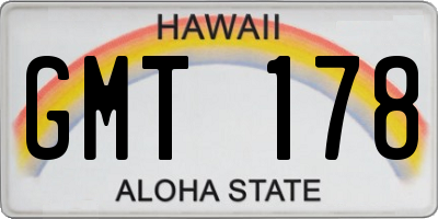 HI license plate GMT178