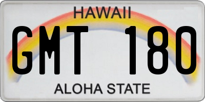 HI license plate GMT180