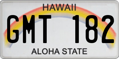 HI license plate GMT182