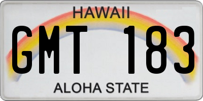 HI license plate GMT183