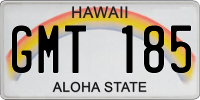 HI license plate GMT185
