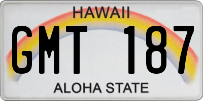 HI license plate GMT187