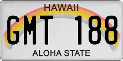 HI license plate GMT188