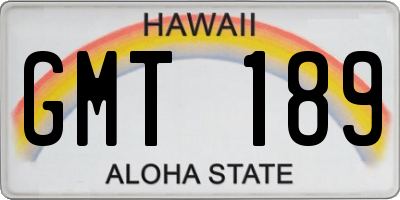 HI license plate GMT189