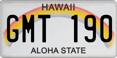 HI license plate GMT190
