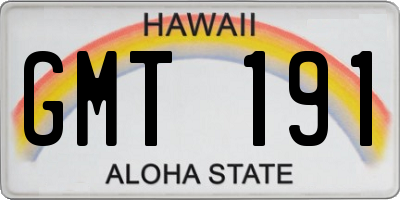 HI license plate GMT191