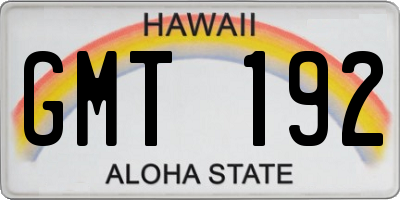 HI license plate GMT192