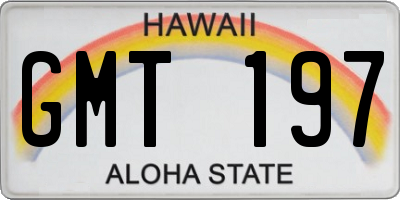 HI license plate GMT197