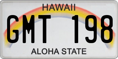 HI license plate GMT198
