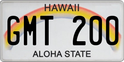 HI license plate GMT200