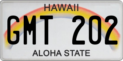 HI license plate GMT202