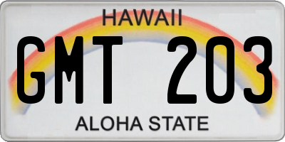 HI license plate GMT203