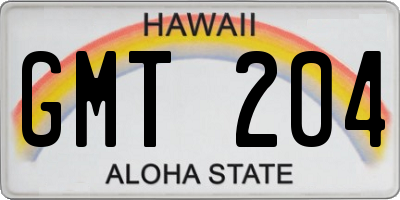 HI license plate GMT204