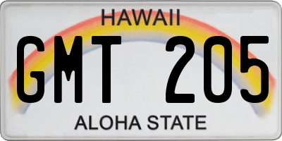 HI license plate GMT205