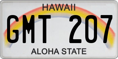 HI license plate GMT207