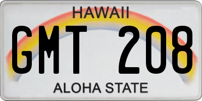 HI license plate GMT208