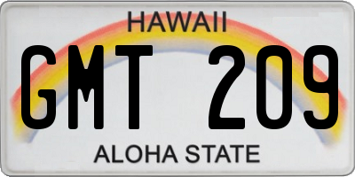 HI license plate GMT209