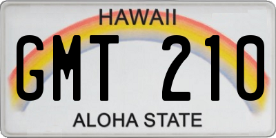 HI license plate GMT210