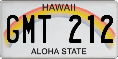 HI license plate GMT212