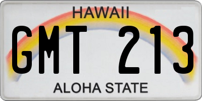 HI license plate GMT213