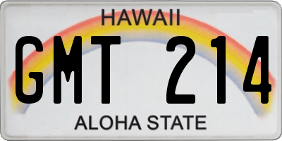 HI license plate GMT214