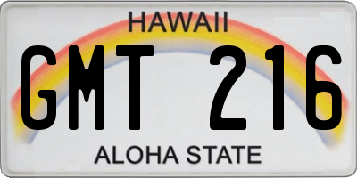 HI license plate GMT216