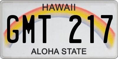 HI license plate GMT217