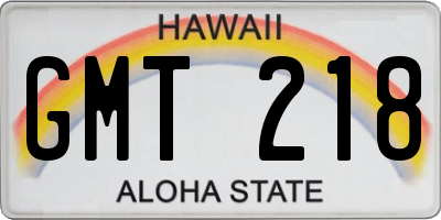 HI license plate GMT218