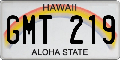 HI license plate GMT219