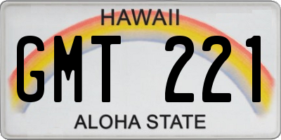 HI license plate GMT221