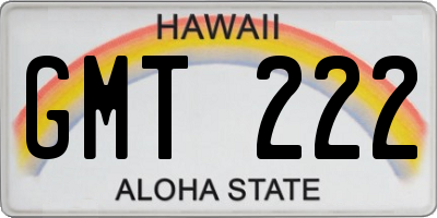 HI license plate GMT222