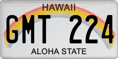 HI license plate GMT224