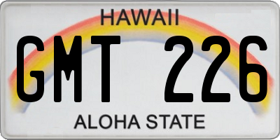 HI license plate GMT226