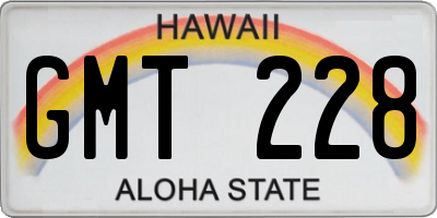 HI license plate GMT228