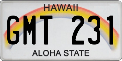 HI license plate GMT231