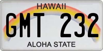 HI license plate GMT232