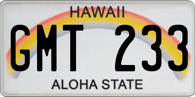 HI license plate GMT233
