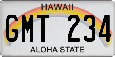 HI license plate GMT234