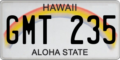 HI license plate GMT235