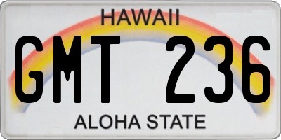 HI license plate GMT236