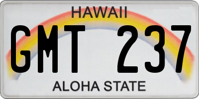 HI license plate GMT237