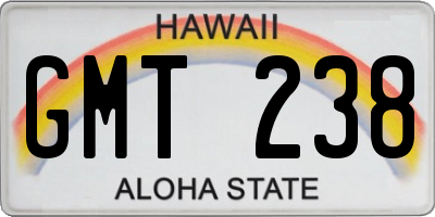 HI license plate GMT238