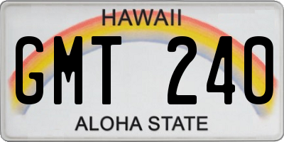 HI license plate GMT240