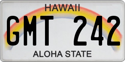 HI license plate GMT242