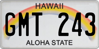 HI license plate GMT243
