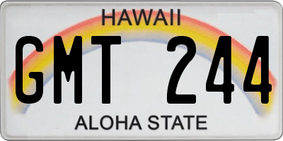 HI license plate GMT244