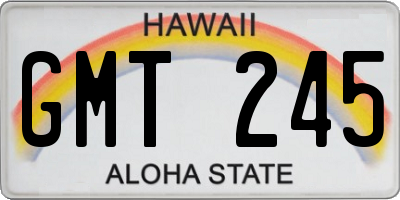 HI license plate GMT245
