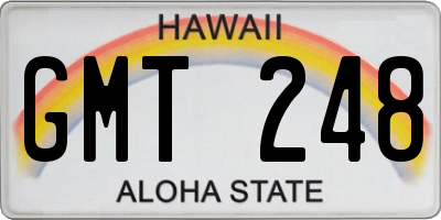 HI license plate GMT248