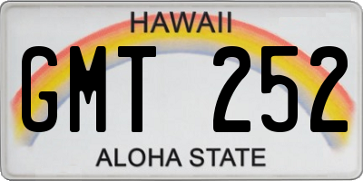HI license plate GMT252