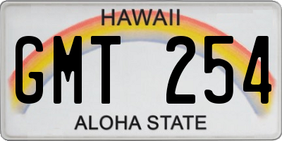 HI license plate GMT254